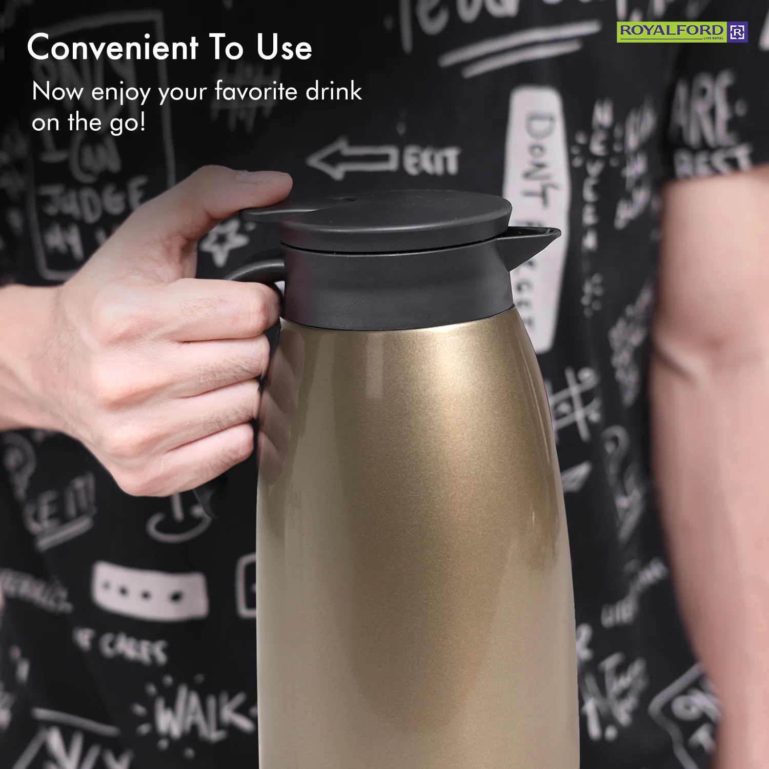 1L Stainless Steel Travel Tea and Coffee Thermos Pot - Image 4