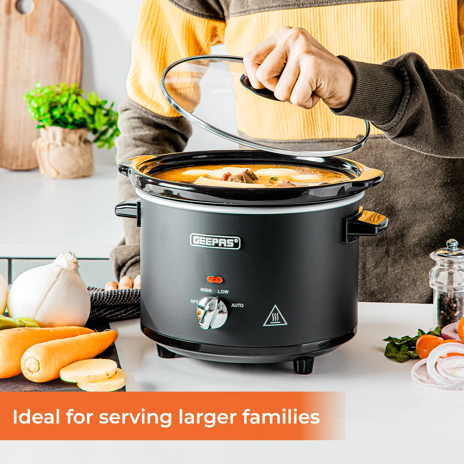 2.5L Black Electric Slow Cooker With Removable Bowl - Image 6