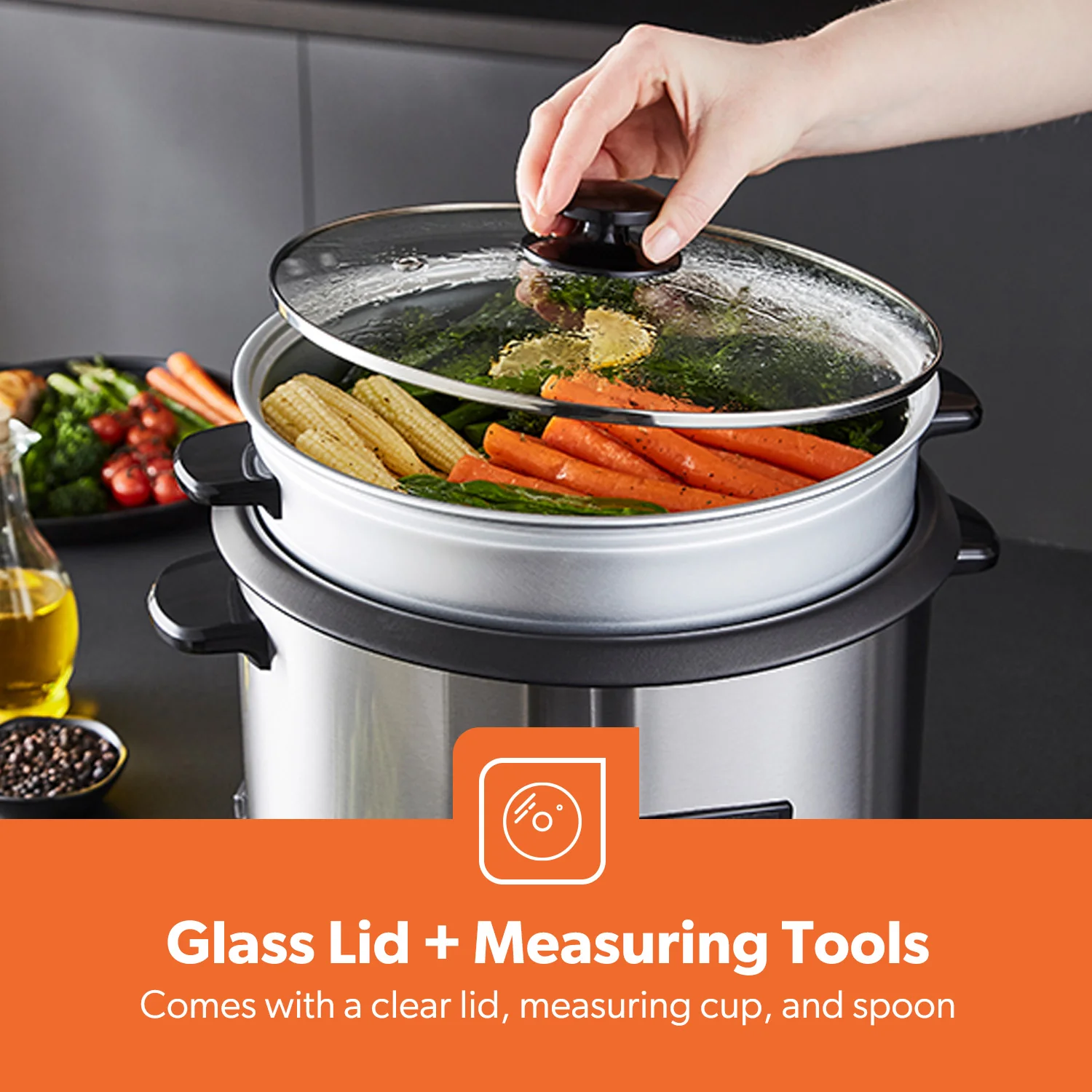 2.8L Rice Cooker Steamer with Keep Warm Automatic Cooking 1000W - Image 3