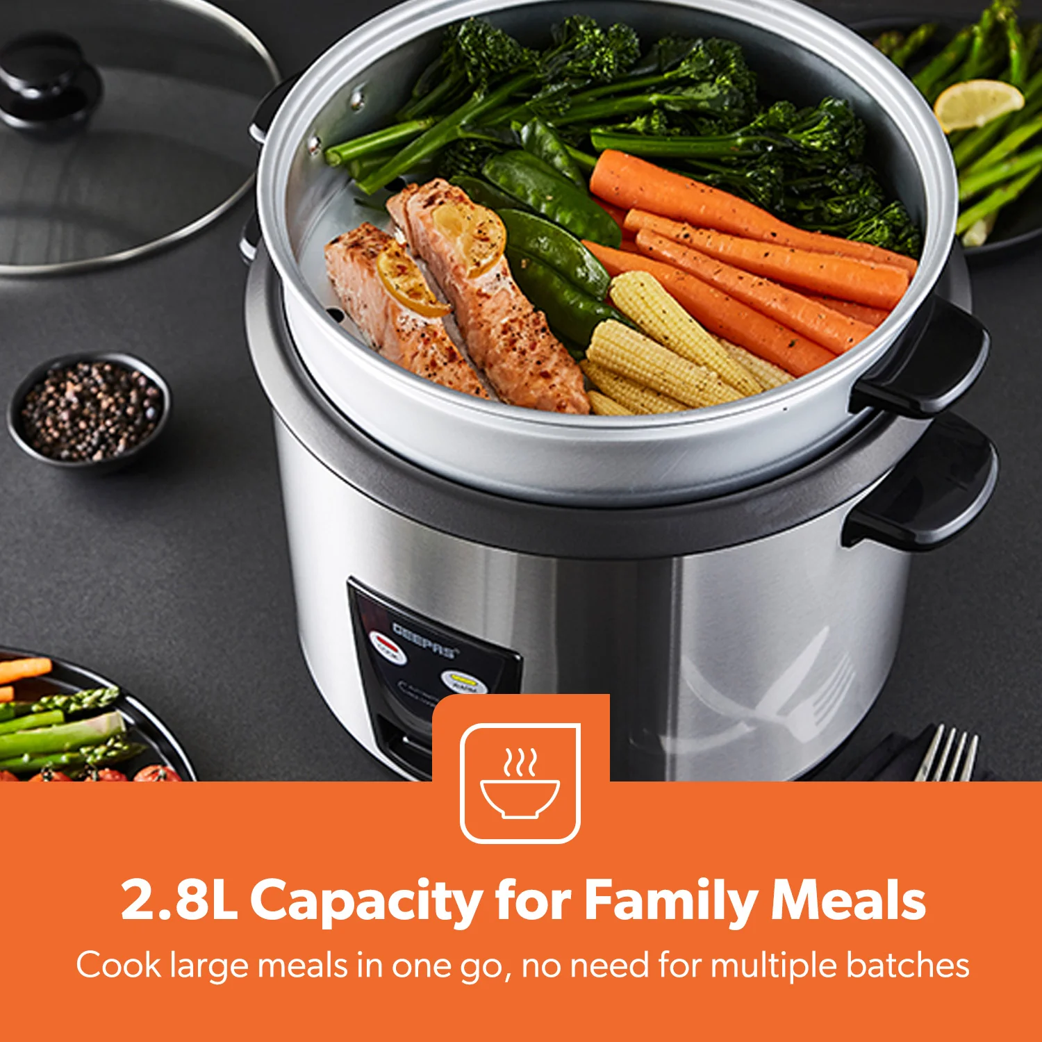2.8L Rice Cooker Steamer with Keep Warm Automatic Cooking 1000W - Image 4