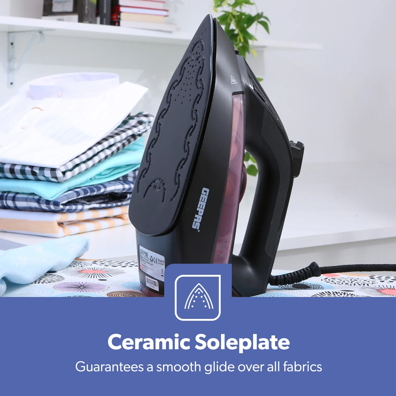 2-In-1 Ceramic Steam Wet and Dry Clothes Iron - Image 6