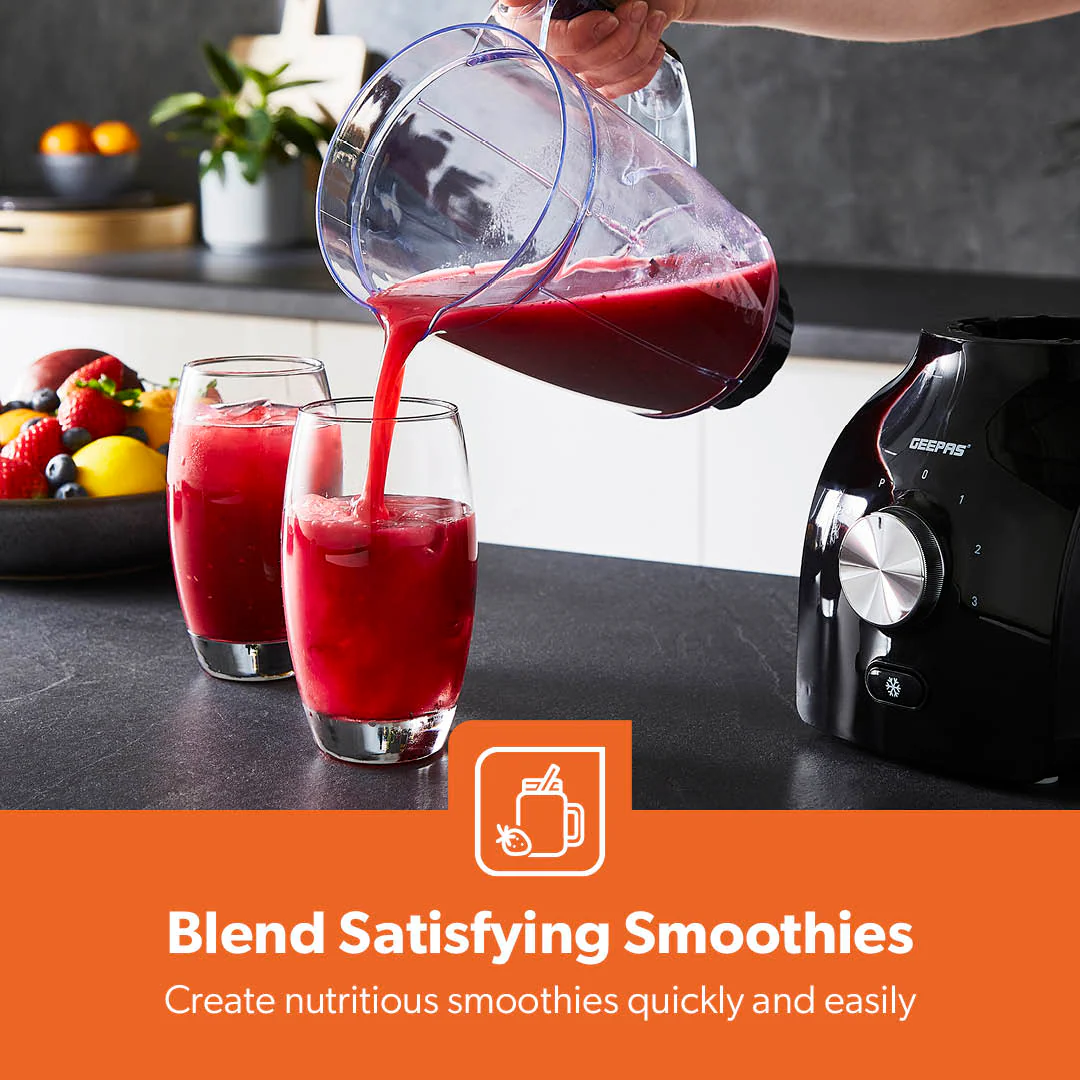 1.8L Black 2-In-1 Food Jug Blender With Spice and Grinder 600W - Image 5