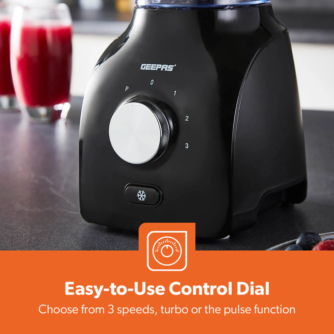 1.8L Black 2-In-1 Food Jug Blender With Spice and Grinder 600W - Image 7