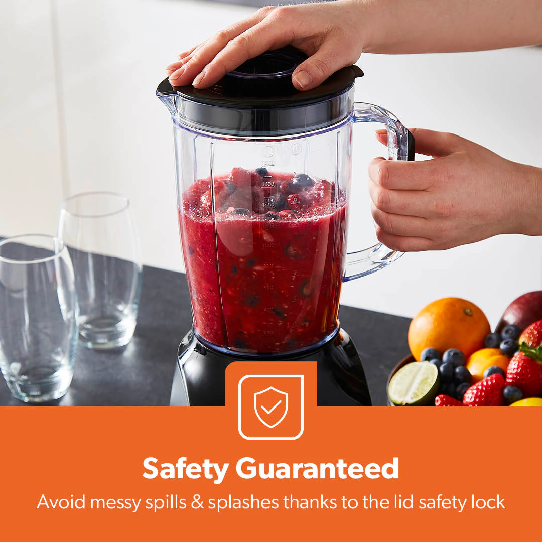 1.8L Black 2-In-1 Food Jug Blender With Spice and Grinder 600W - Image 8