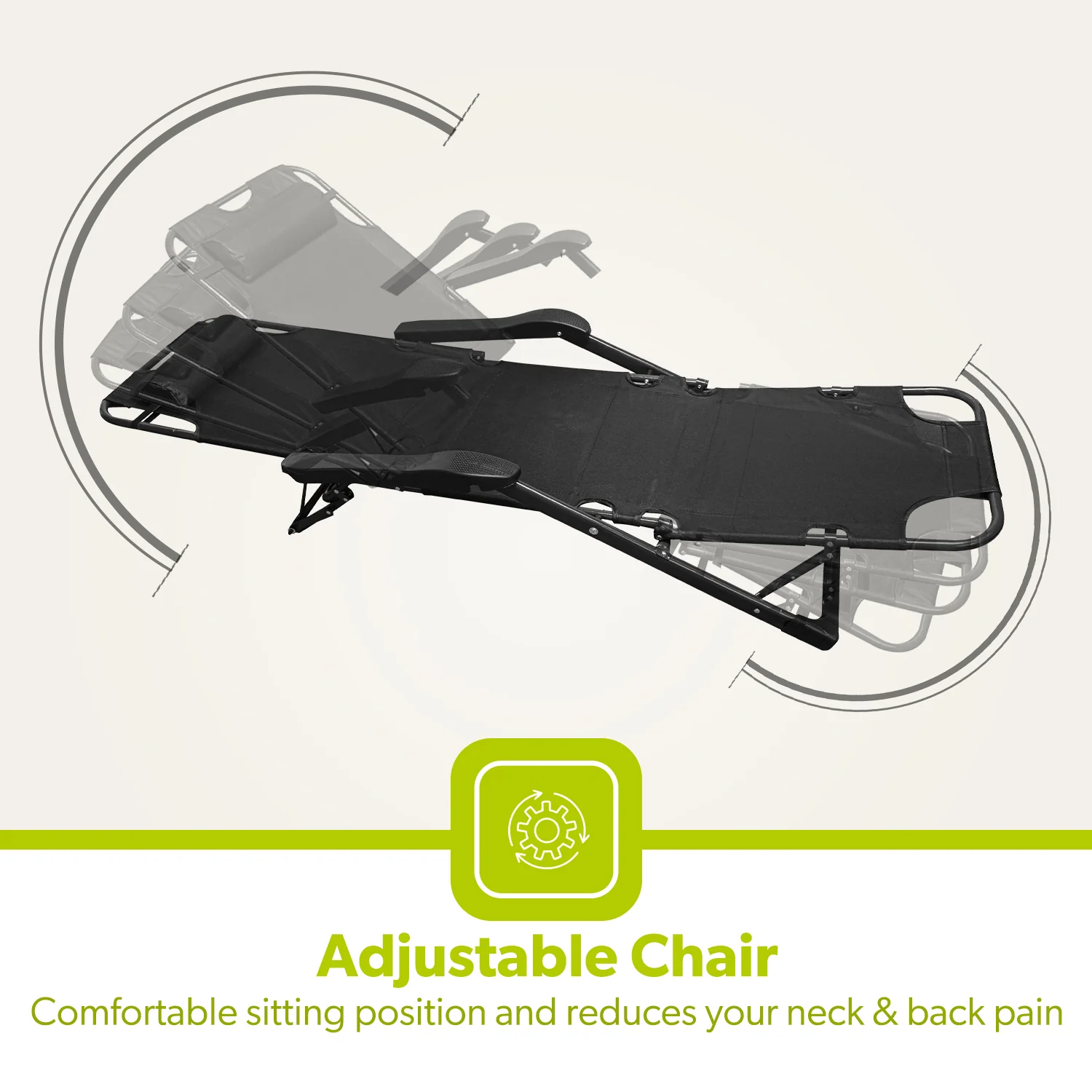 2-In-1 Mesh Camping Chair and Folding Bed With Cushion - Image 4