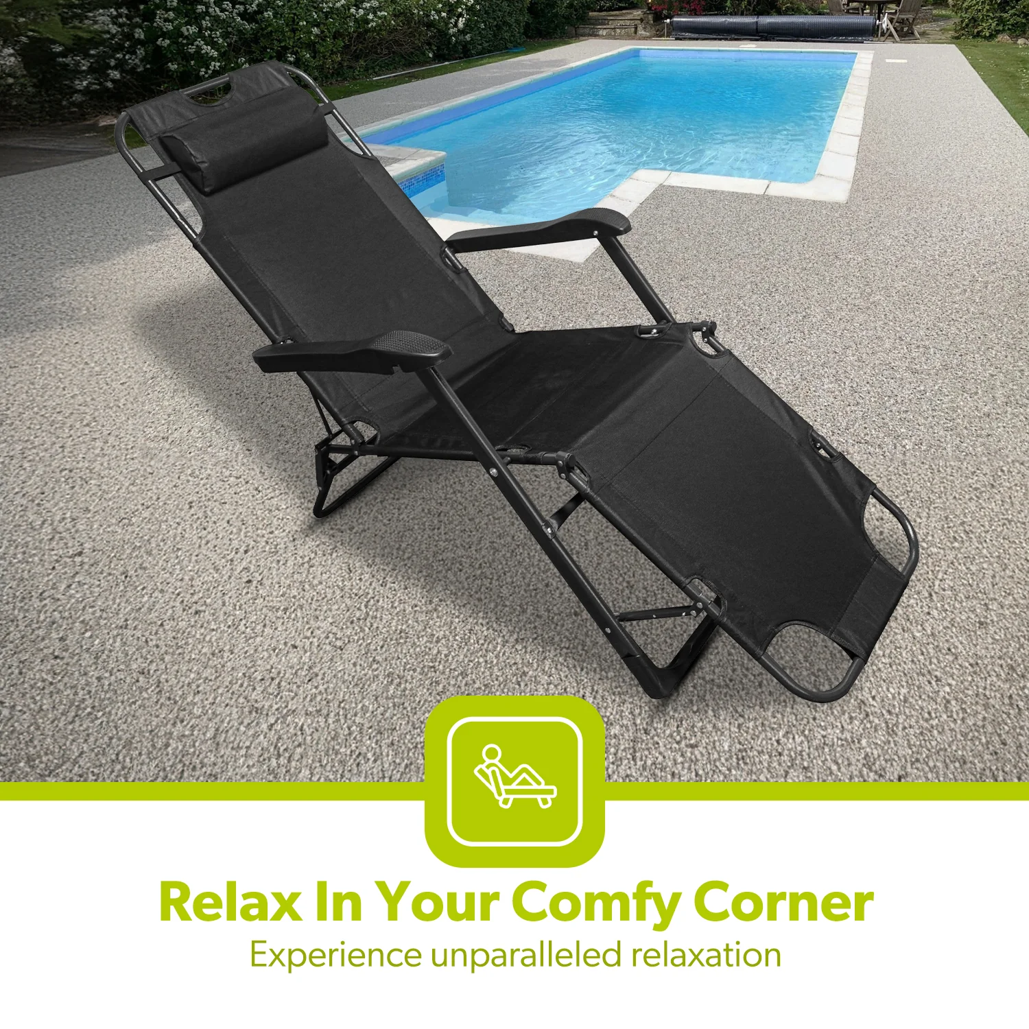 2-In-1 Mesh Camping Chair and Folding Bed With Cushion - Image 5