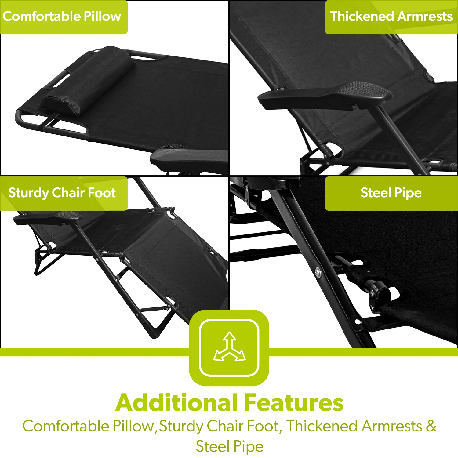 2-In-1 Mesh Camping Chair and Folding Bed With Cushion - Image 7