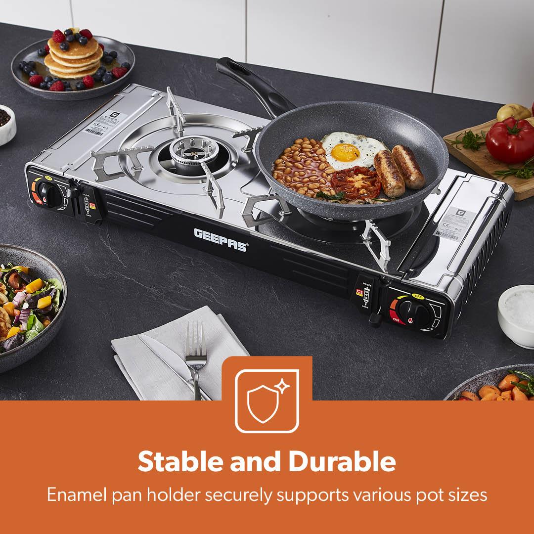 2-In-1 Portable Camping Gas Stove, Double Burner With Carry Case - Image 6