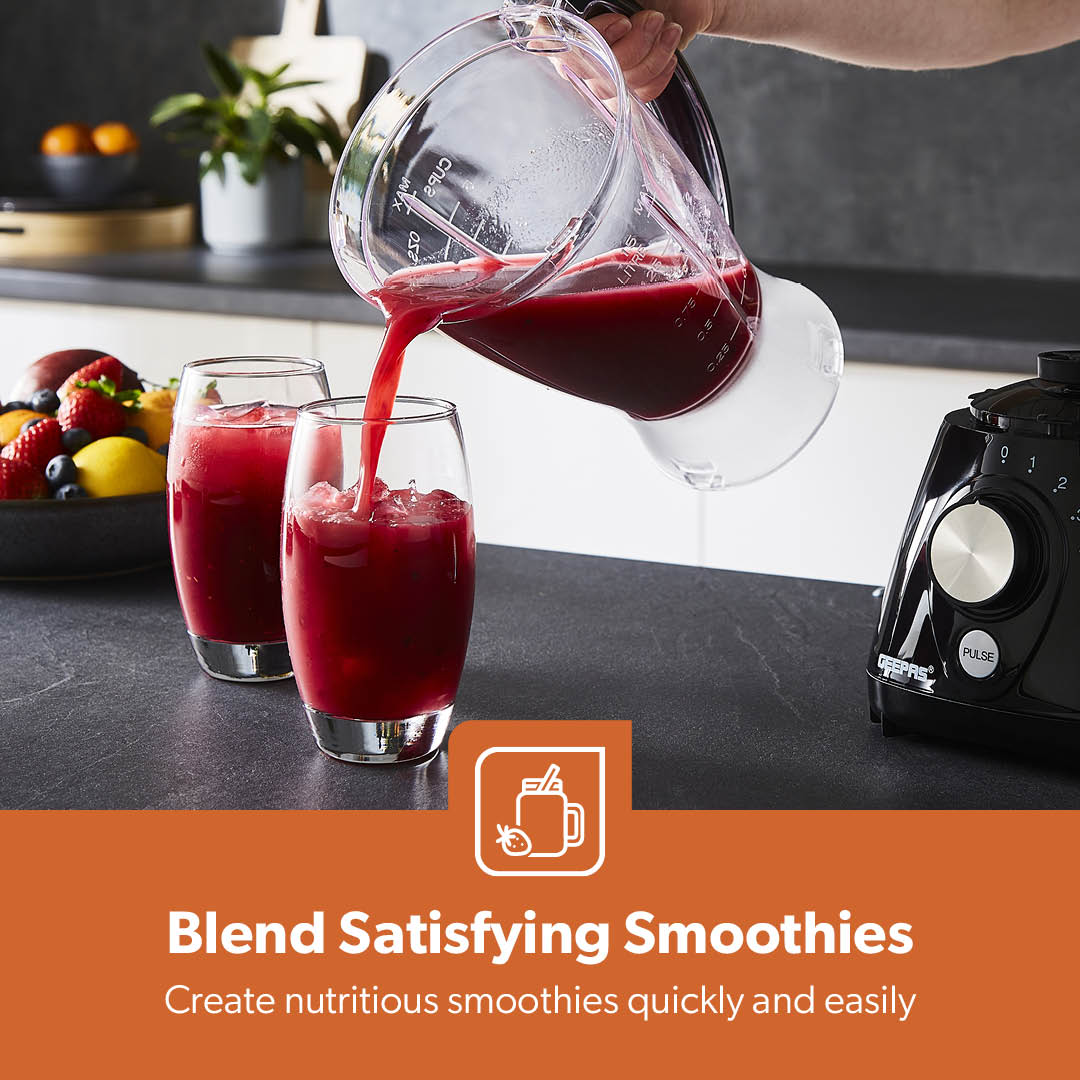 2-In-1 Black Portable Food Jug Blender and Grinder 1.5L - Image 4
