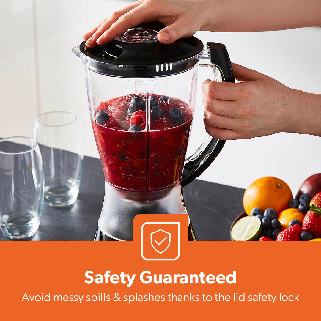 2-In-1 Black Portable Food Jug Blender and Grinder 1.5L - Image 8