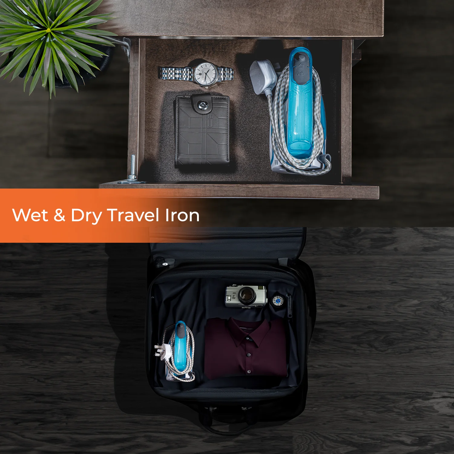 2-In-1 Portable Wet and Dry Travel Iron With Foldable Handle - Image 3