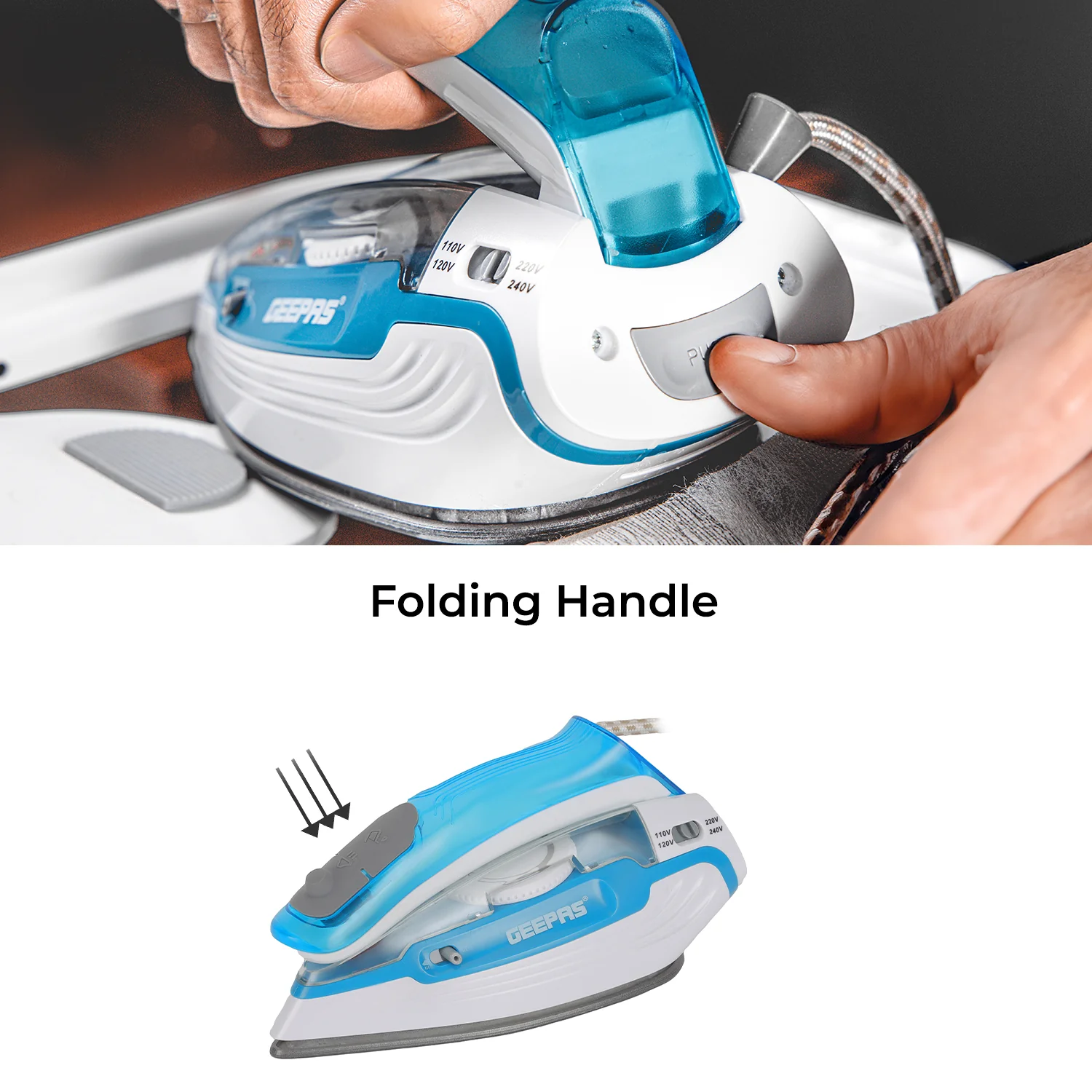 2-In-1 Portable Wet and Dry Travel Iron With Foldable Handle - Image 7