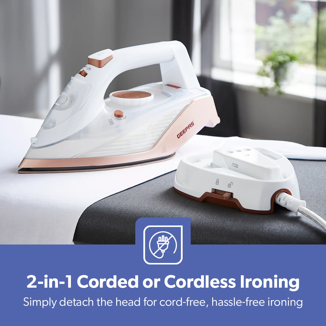 2-In-1 Self-Cleaning Cored and Cordless Steam Iron - Image 3