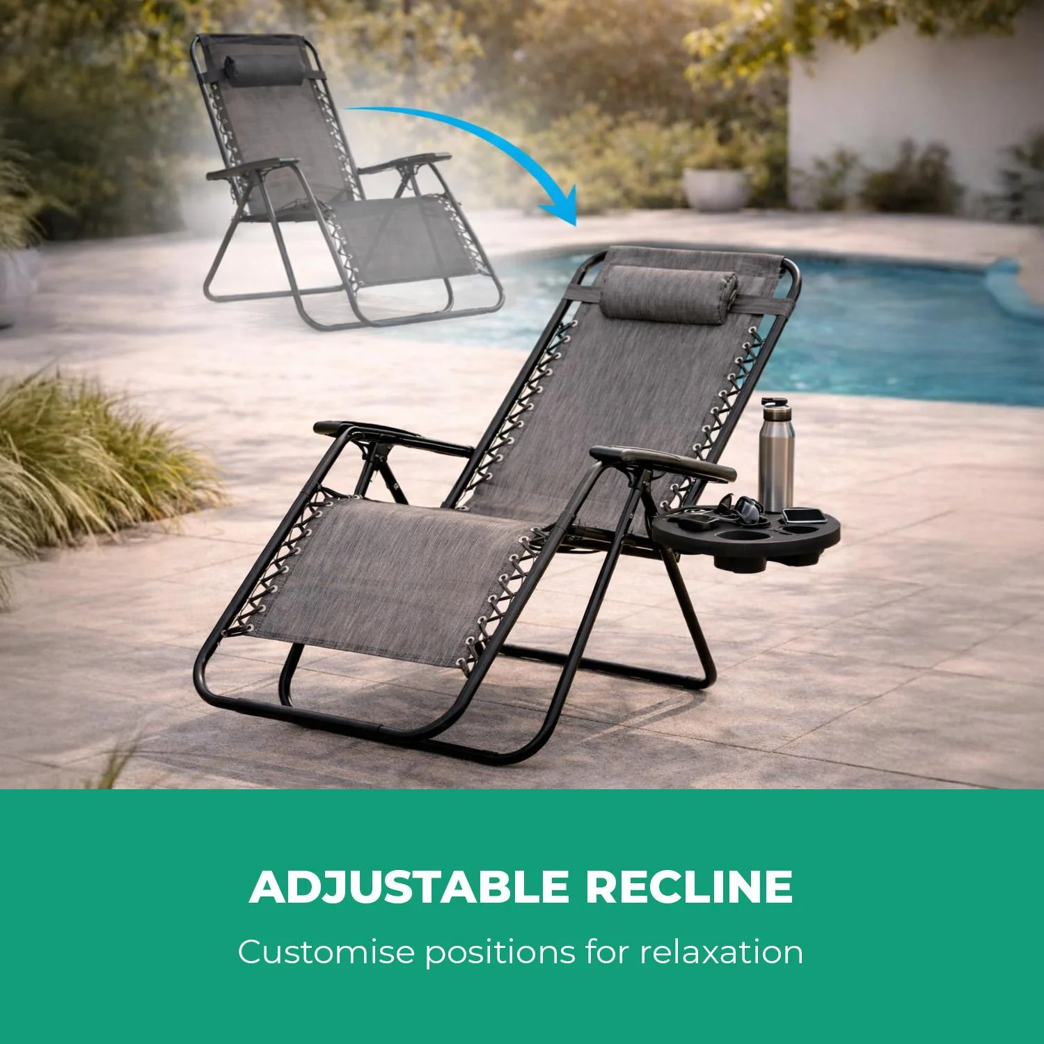 2 Pack Of Zero Gravity Reclining Folding Lounger Chairs - Image 5