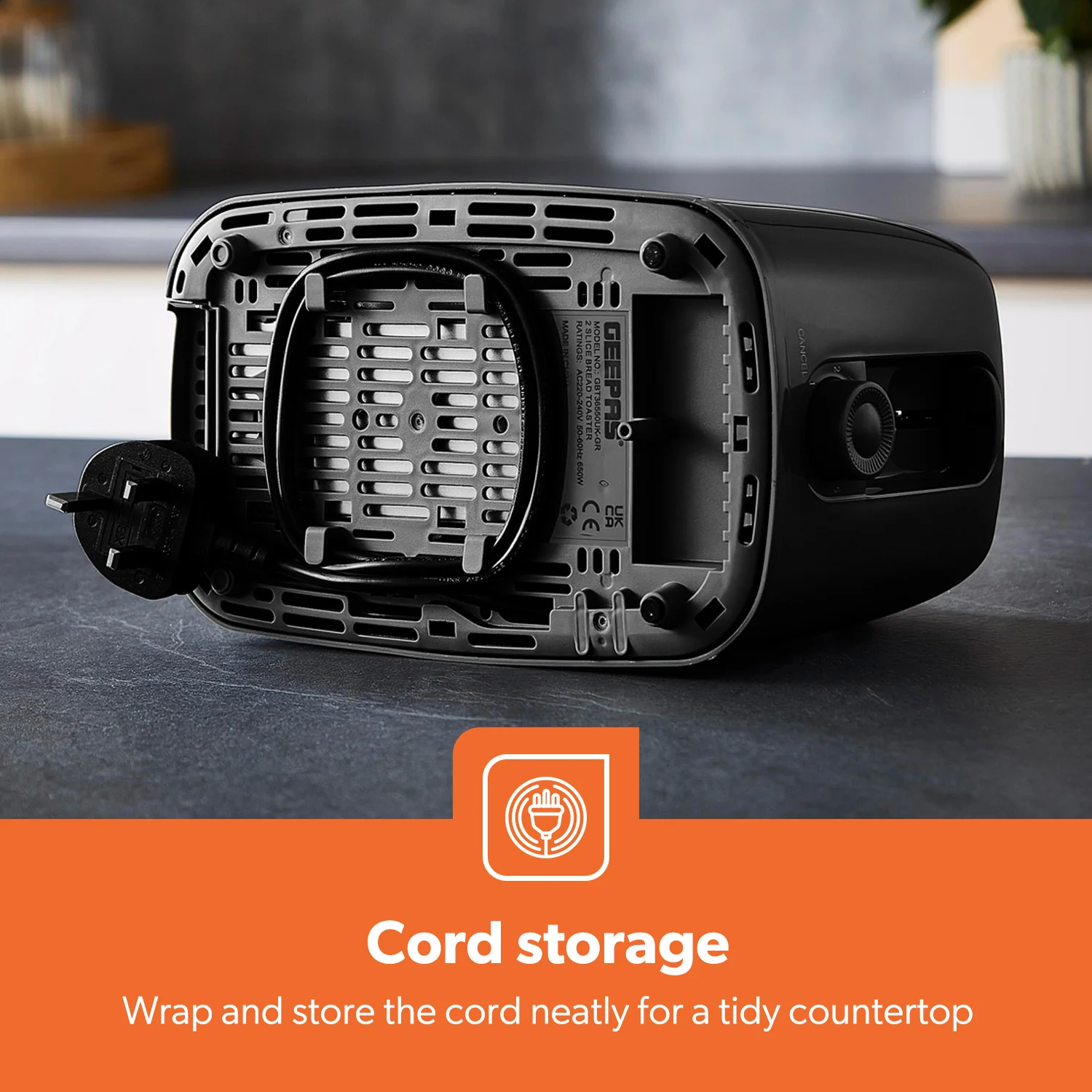 2-Slice Black Bread Toaster With 6 Level Browning Control - Image 6