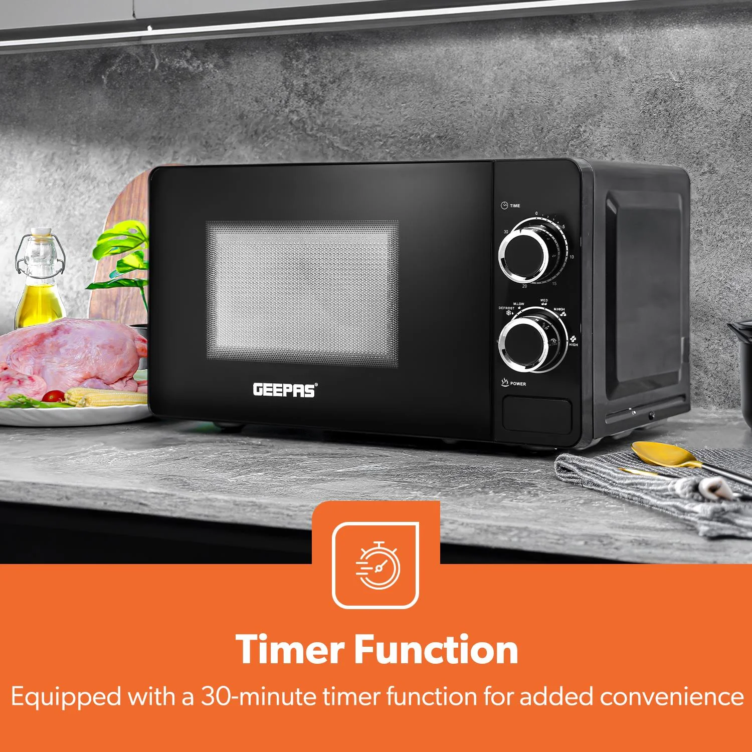 2 Slice Bread Toaster, 1.7L Electric Kettle & 20L Solo Microwave Oven - Image 8