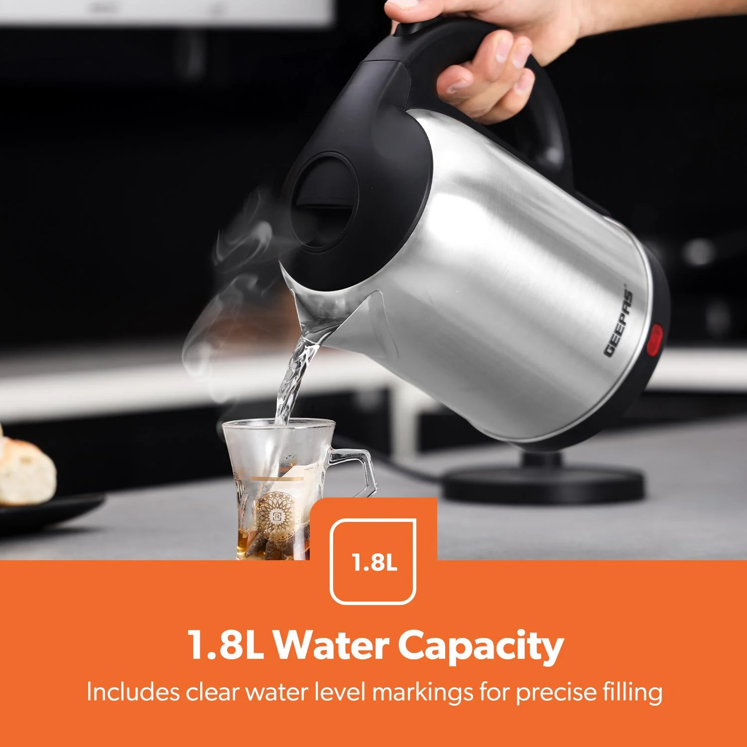 2 Slice Bread Toaster & 1.8L 1800W Electric Kettle Kitchen Set - Image 7