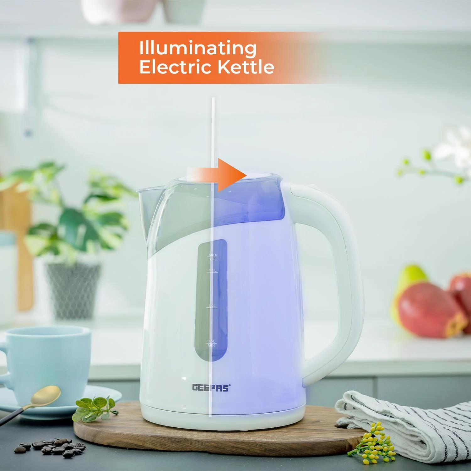 White 2-Slice & 1.7L Illuminating LED Kettle and Toaster Set - Image 4