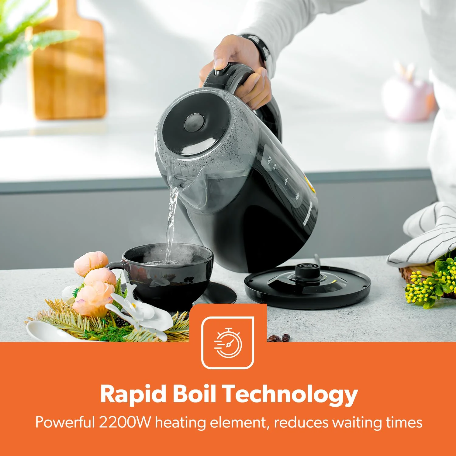 2 Slice Toaster & Illuminating LED Electric Kettle Set - Image 3