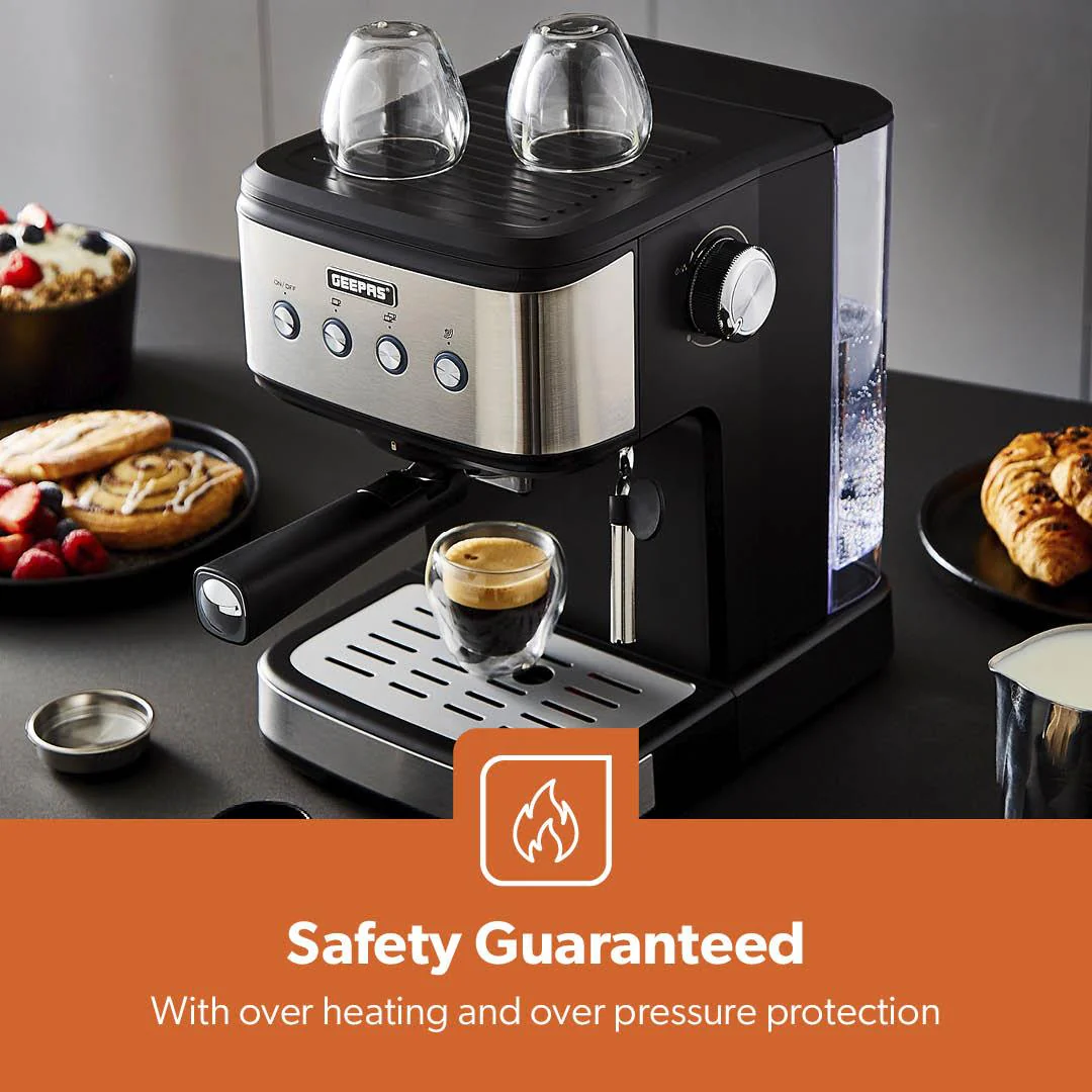 20-Bar Espresso and Cappuccino Coffee Machine With 200W Coffee Grinder - Image 7