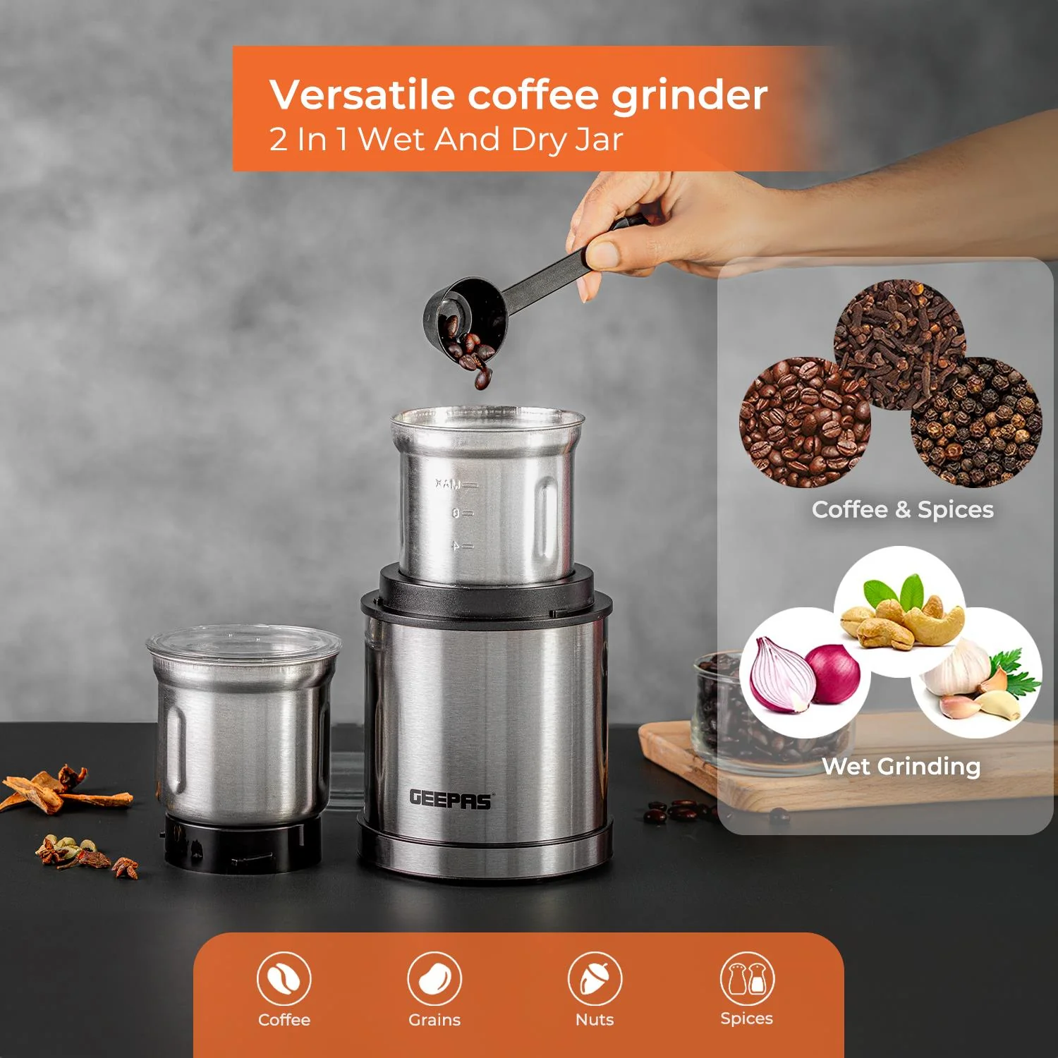 20 Bar Espresso Coffee Machine & 200W Coffee Spice Grinder Set - Image 5