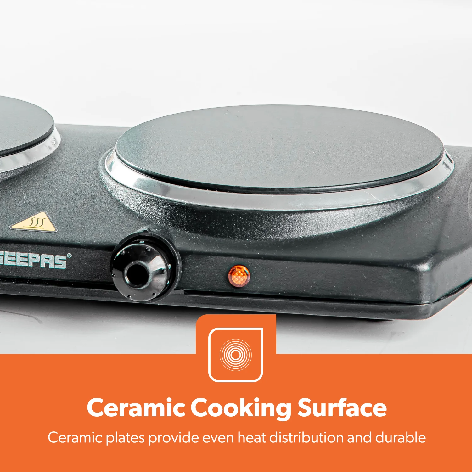 2000W Black Double Burner Portable Ceramic Hot Plate - Image 6