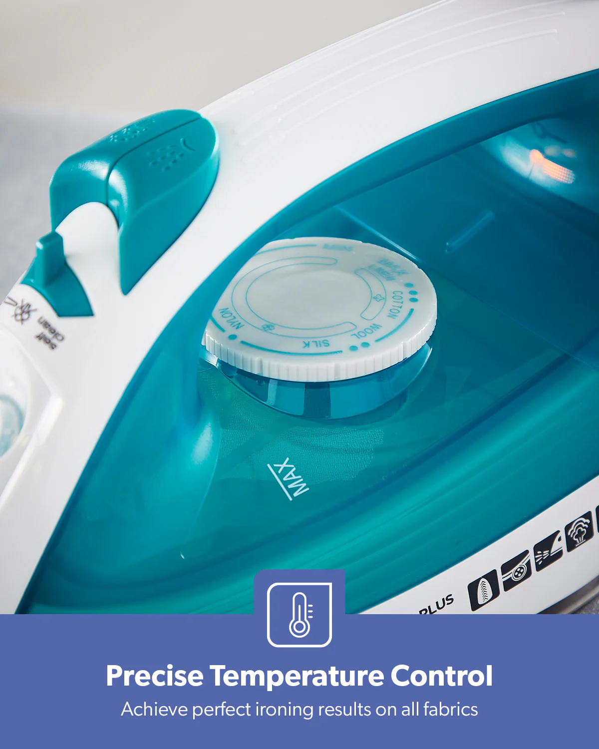2000W Ceramic Soleplate Dry/Steam Iron 220ML Blue - Image 5