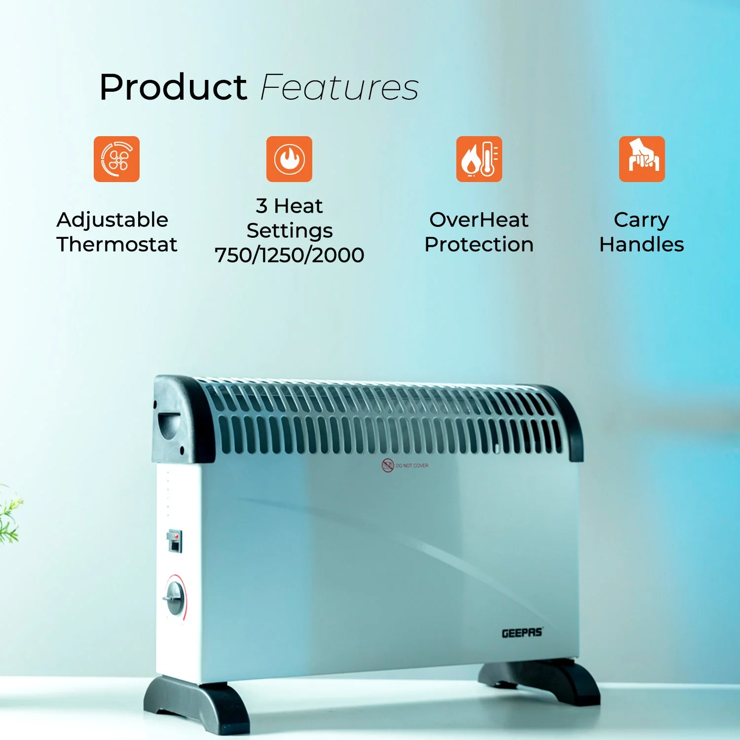 Freestanding Convector Radiator Heater 2000W - Image 2