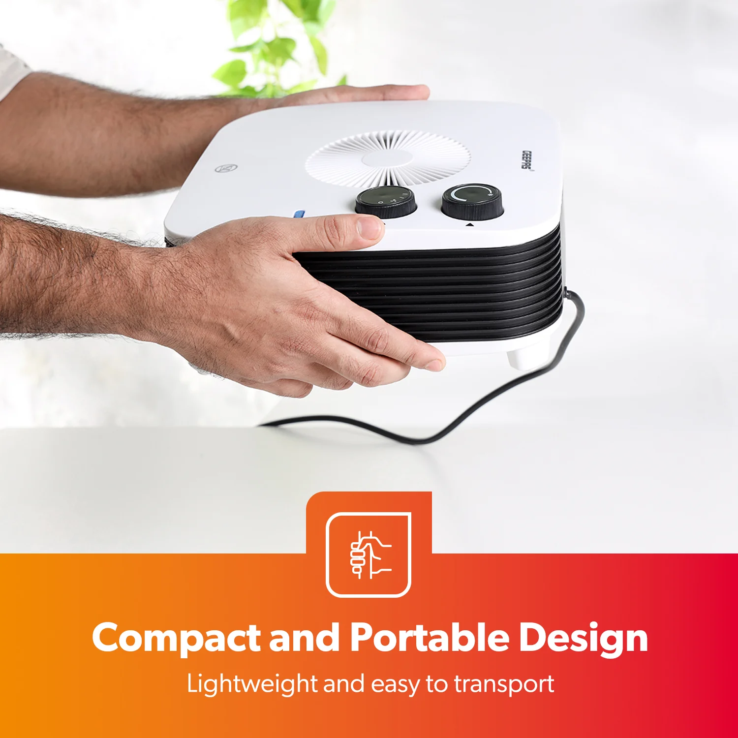 2000W Energy-Efficient Wide Angle Flat Fan Heater - Image 3