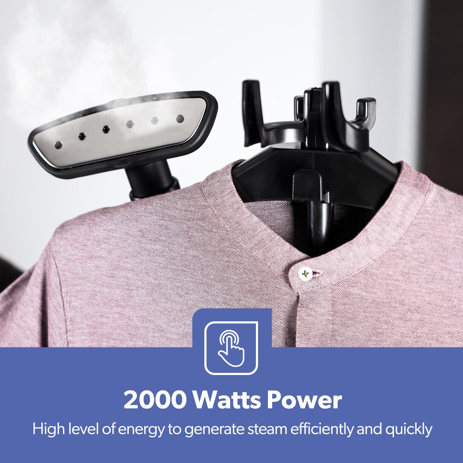 2000W Upright Garment Steamer 46g/min Removes Creases & Wrinkles - Image 3