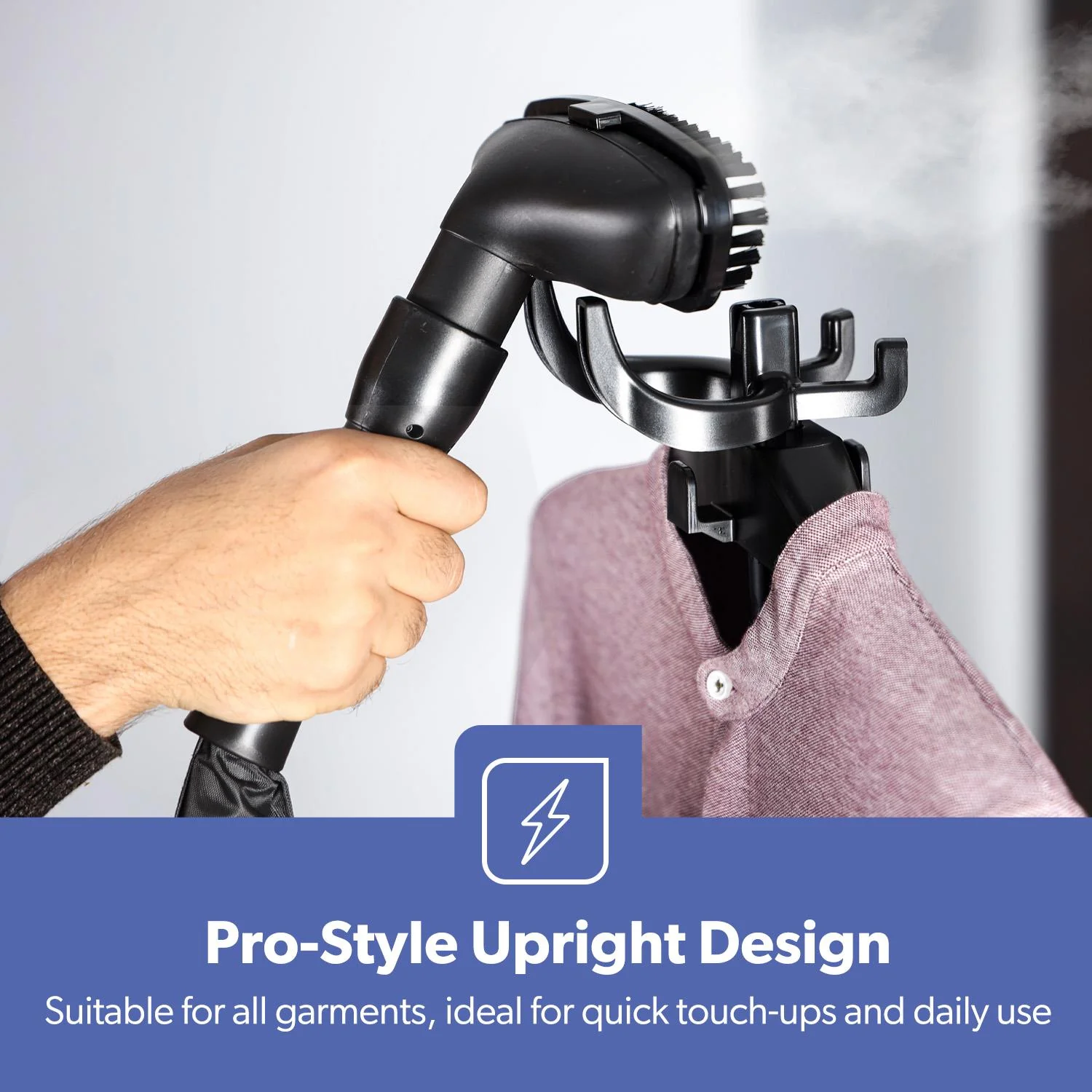 2000W Upright Garment Steamer 46g/min Removes Creases & Wrinkles - Image 5
