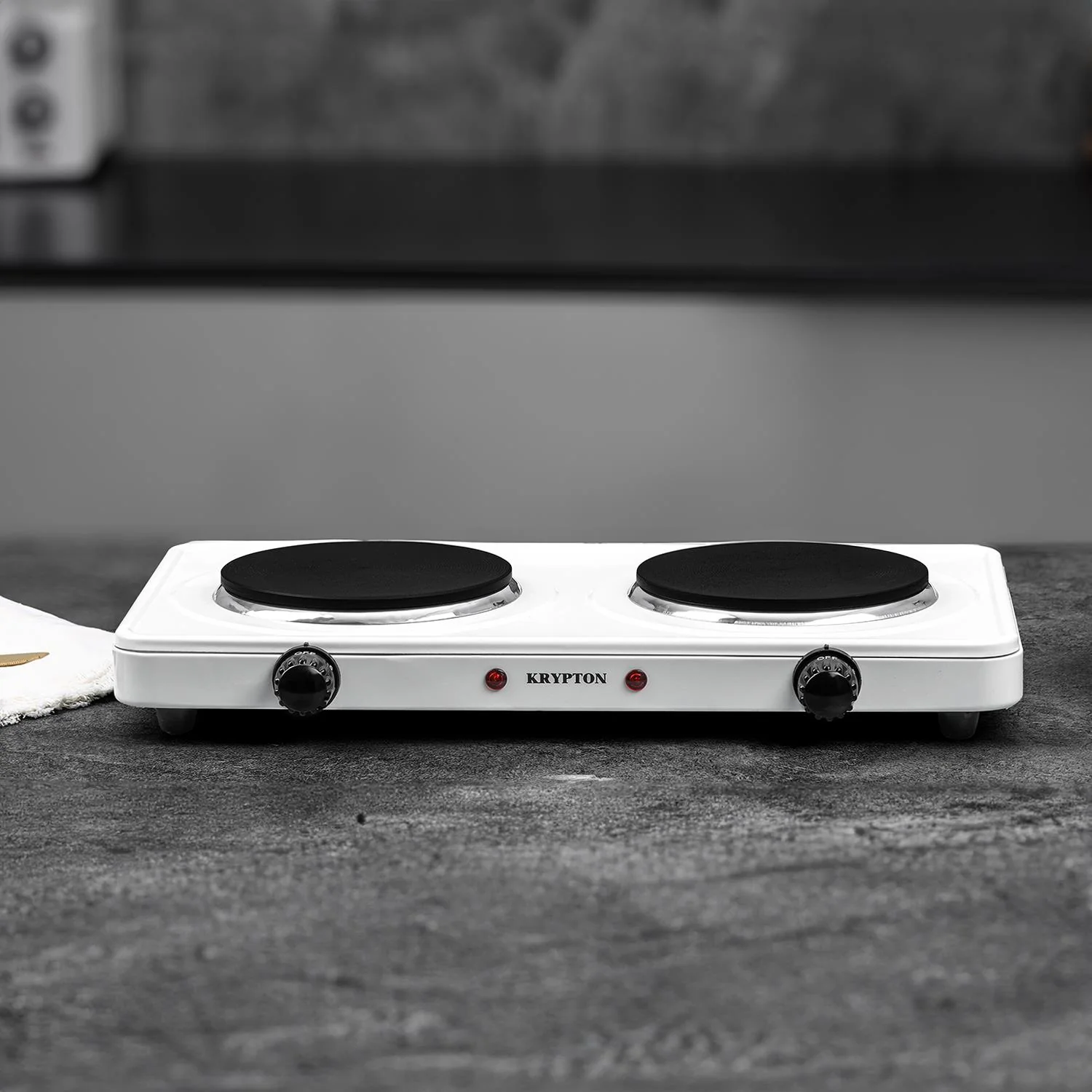 2000W White Cast Iron Electric Double Hot Plate - Image 2