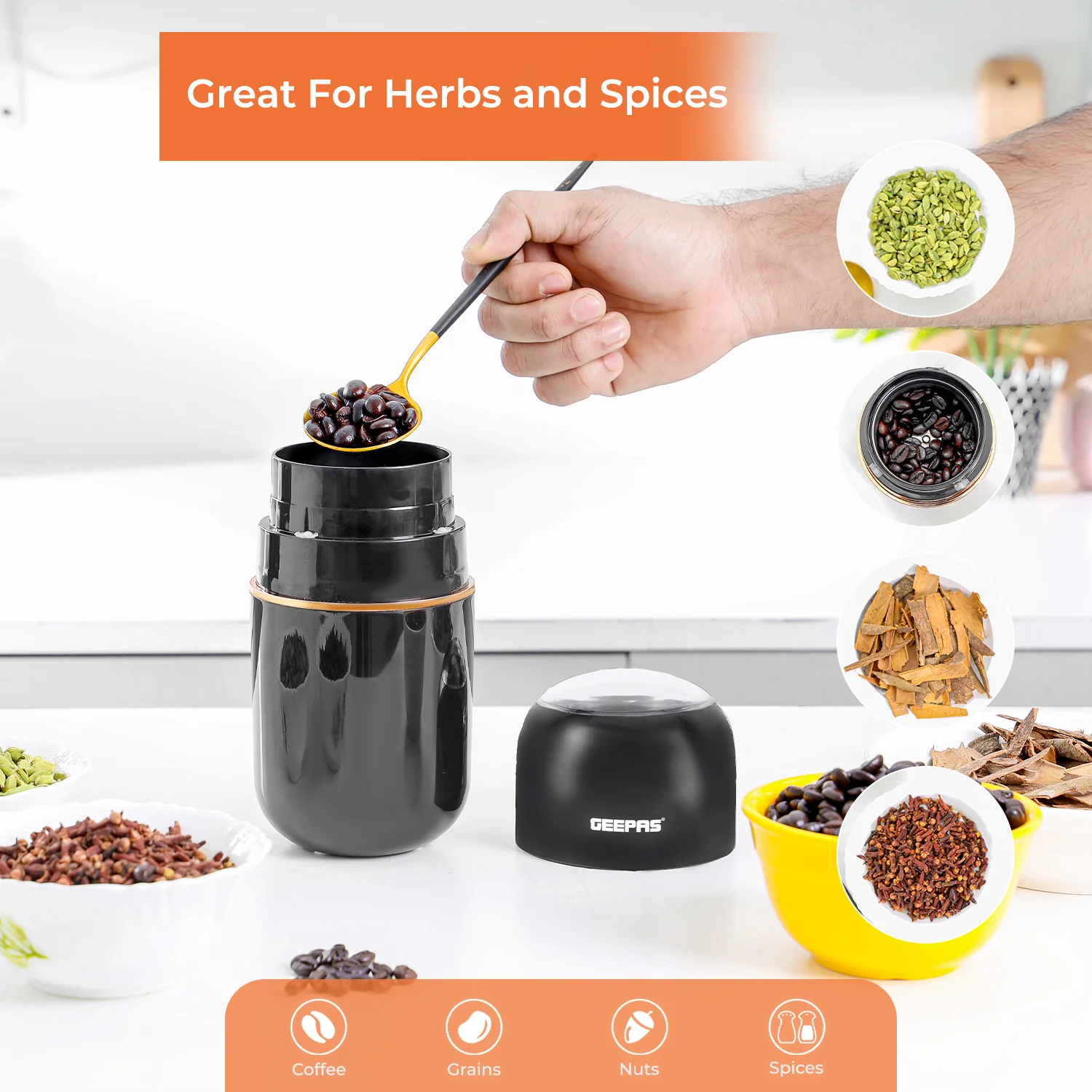 200W Press-Down Portable Bullet Coffee Grinder - Image 3