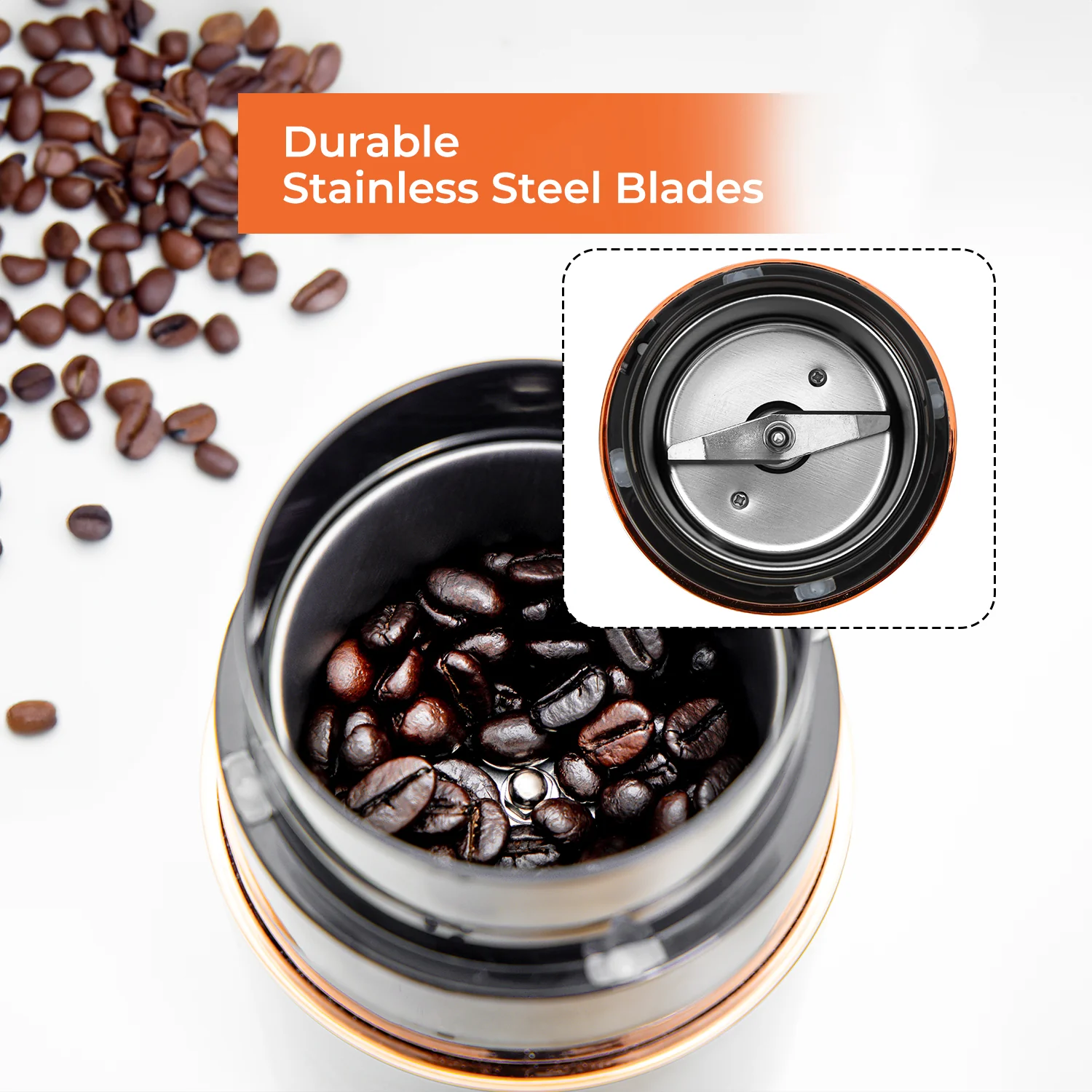 200W Press-Down Portable Bullet Coffee Grinder - Image 5