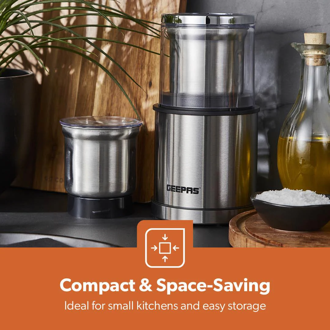 200W One-Touch Stainless Steel Wet & Dry Spice Grinder - Image 8