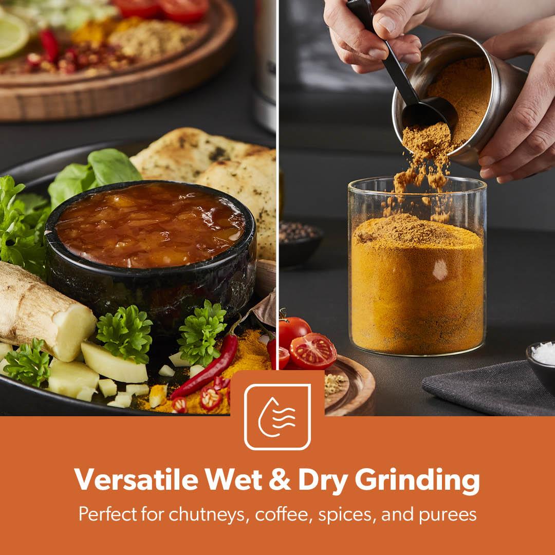 200W One-Touch Stainless Steel Wet & Dry Spice Grinder - Image 9