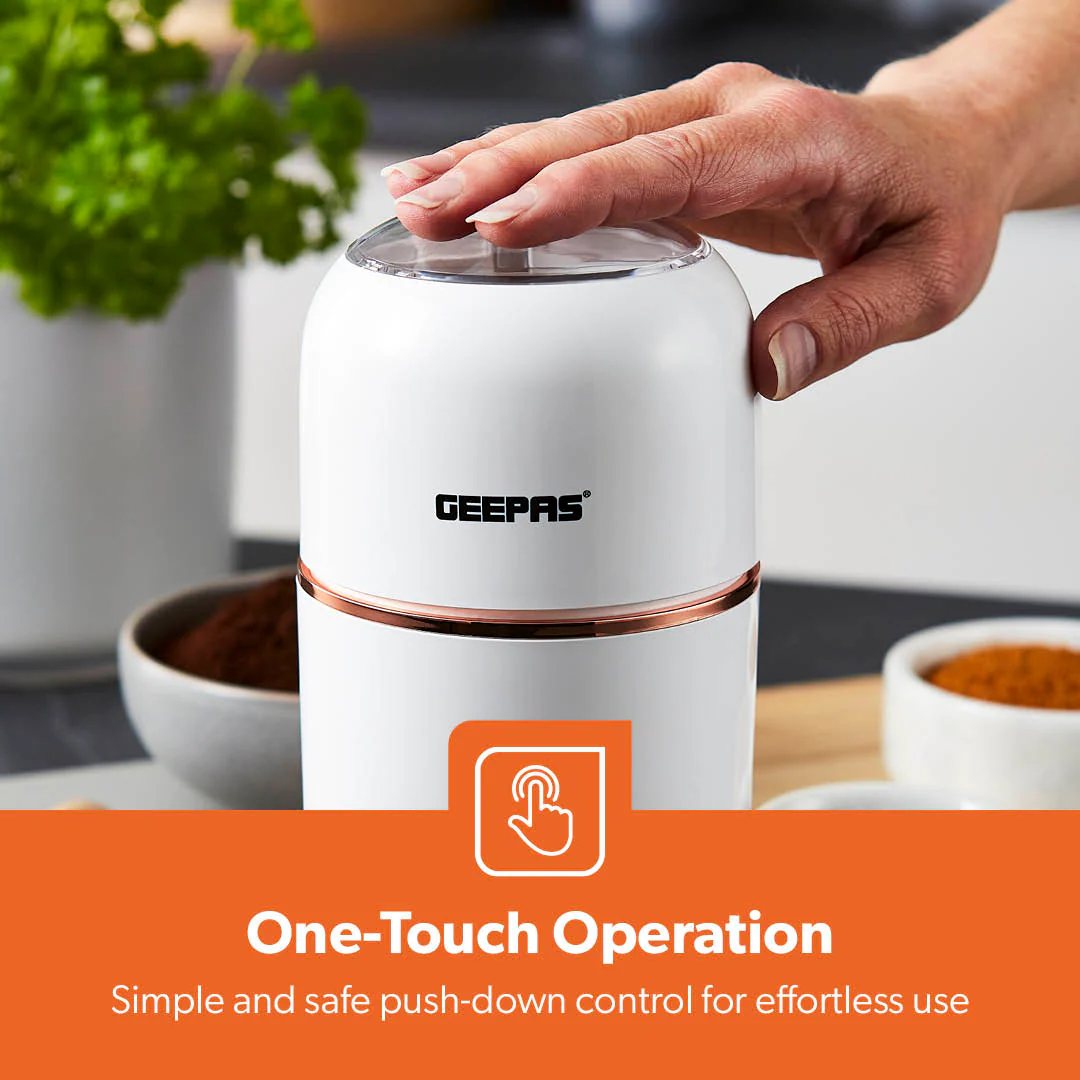 White Capsule Press-Down Bullet Coffee Grinder - Image 10