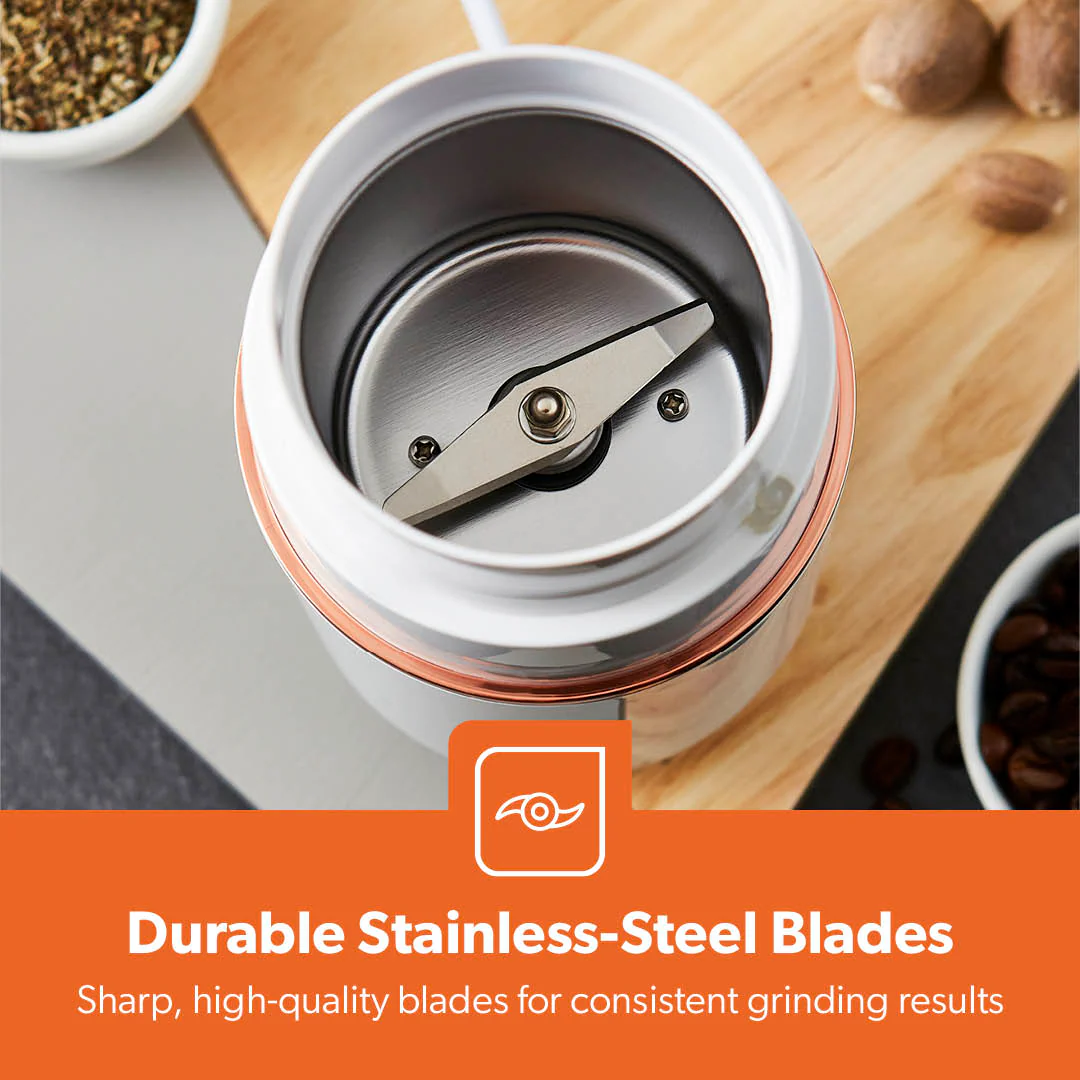 White Capsule Press-Down Bullet Coffee Grinder - Image 3