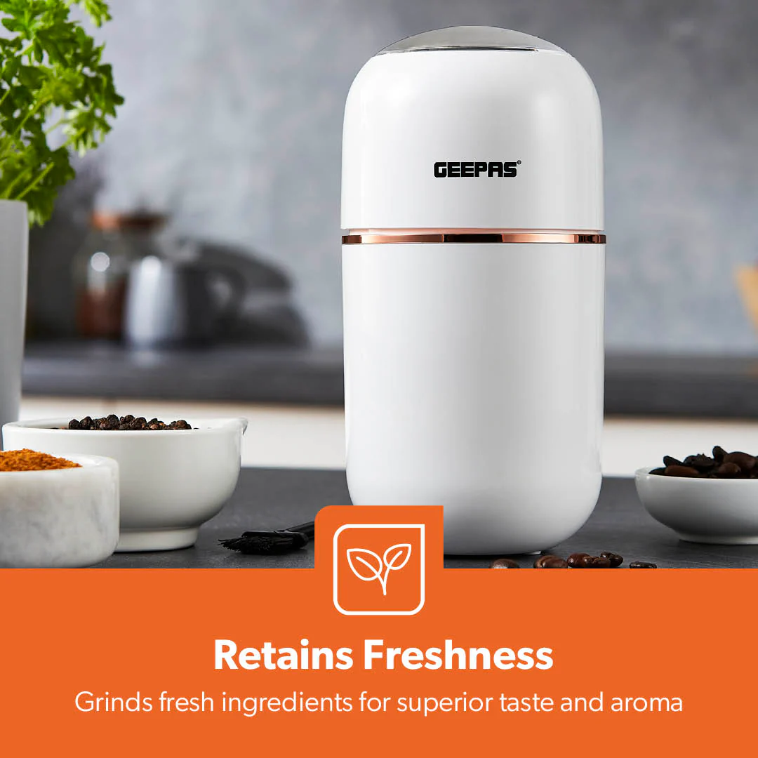 White Capsule Press-Down Bullet Coffee Grinder - Image 4