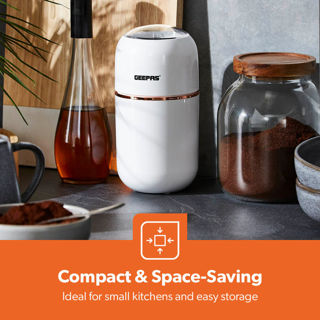 White Capsule Press-Down Bullet Coffee Grinder - Image 7