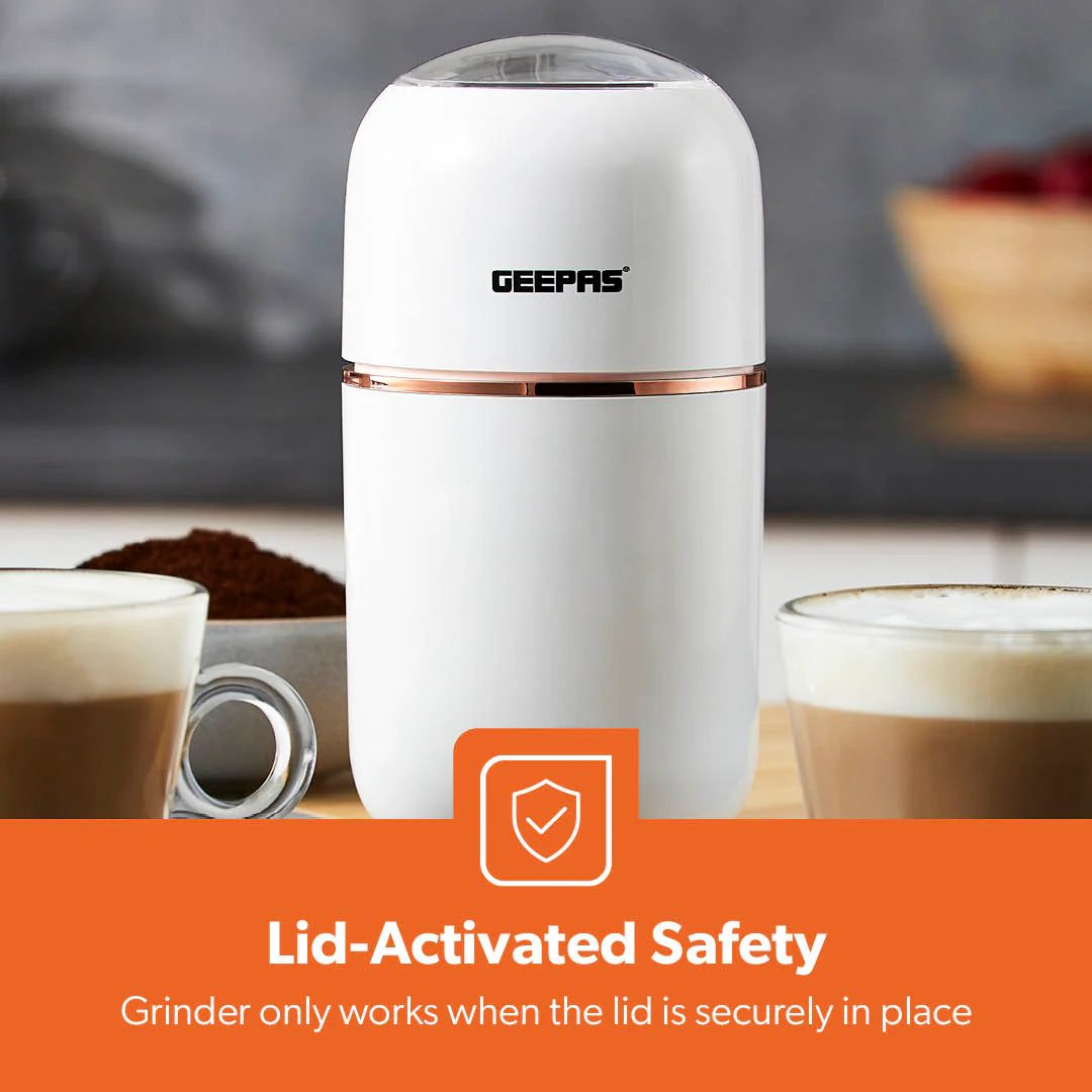 White Capsule Press-Down Bullet Coffee Grinder - Image 8
