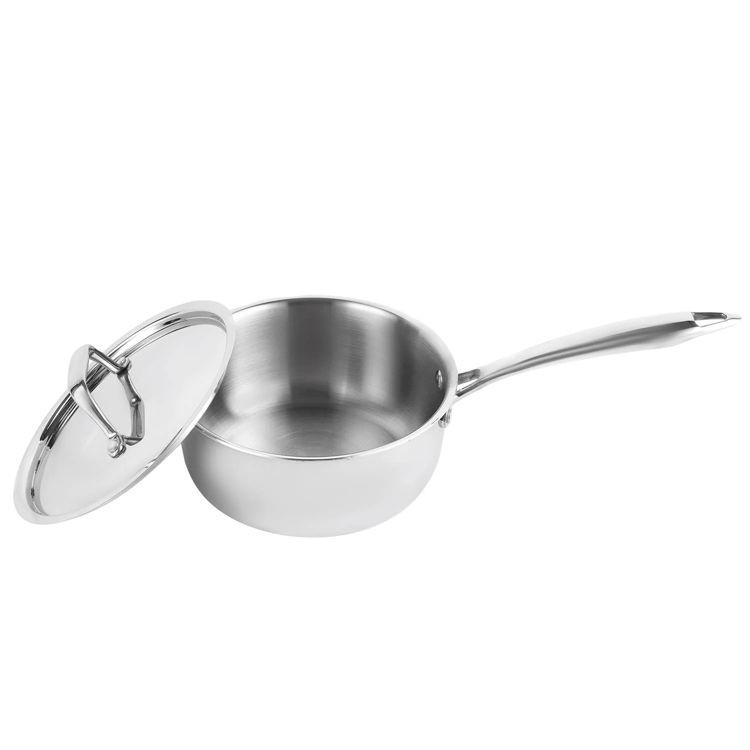 20cm Stainless Steel Tri-Ply Saucepan With Lid - Image 6