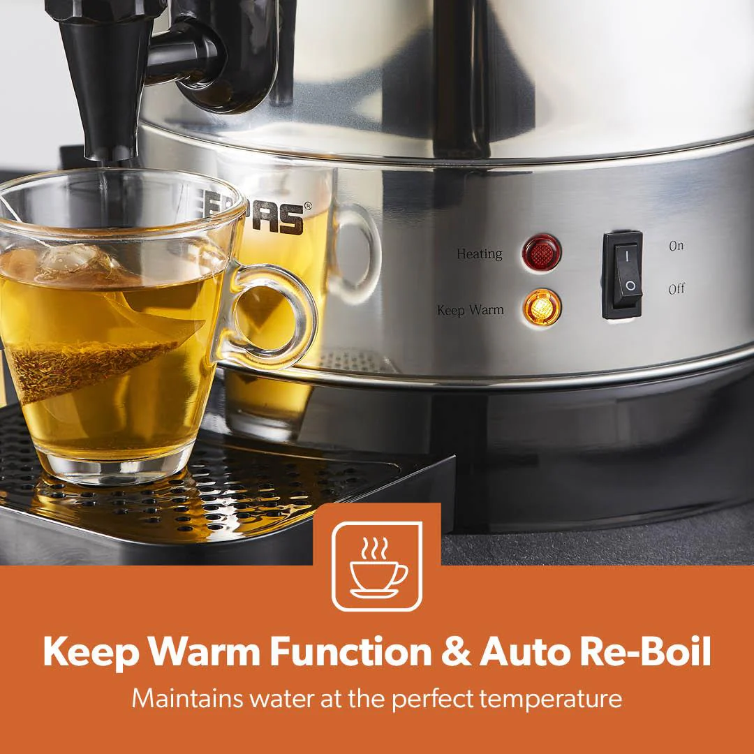 20L Stainless Steel Hot Water Boiler and Catering Urn (1650W) - Image 3