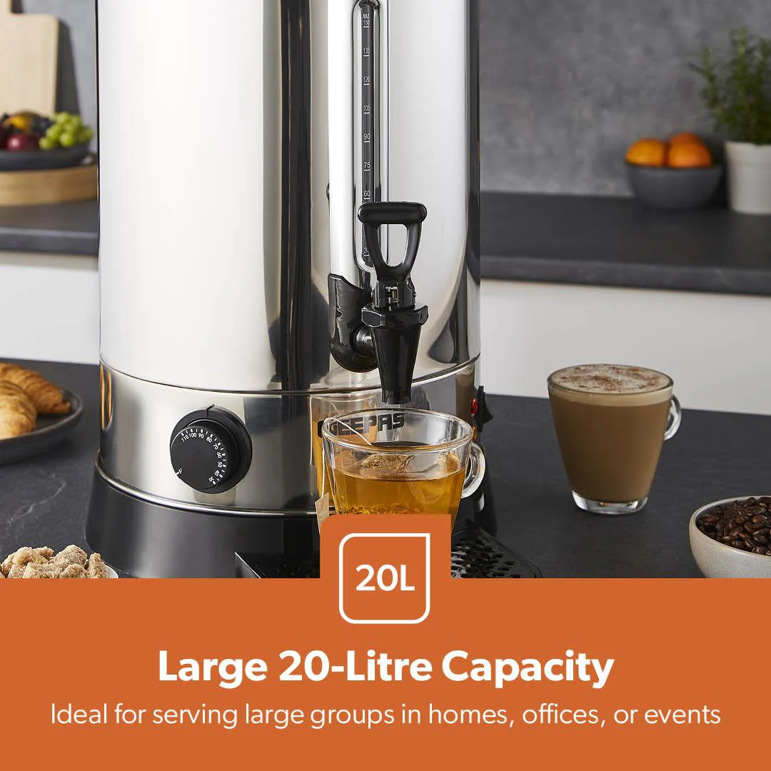 20L Stainless Steel Hot Water Boiler and Catering Urn (1650W) - Image 5