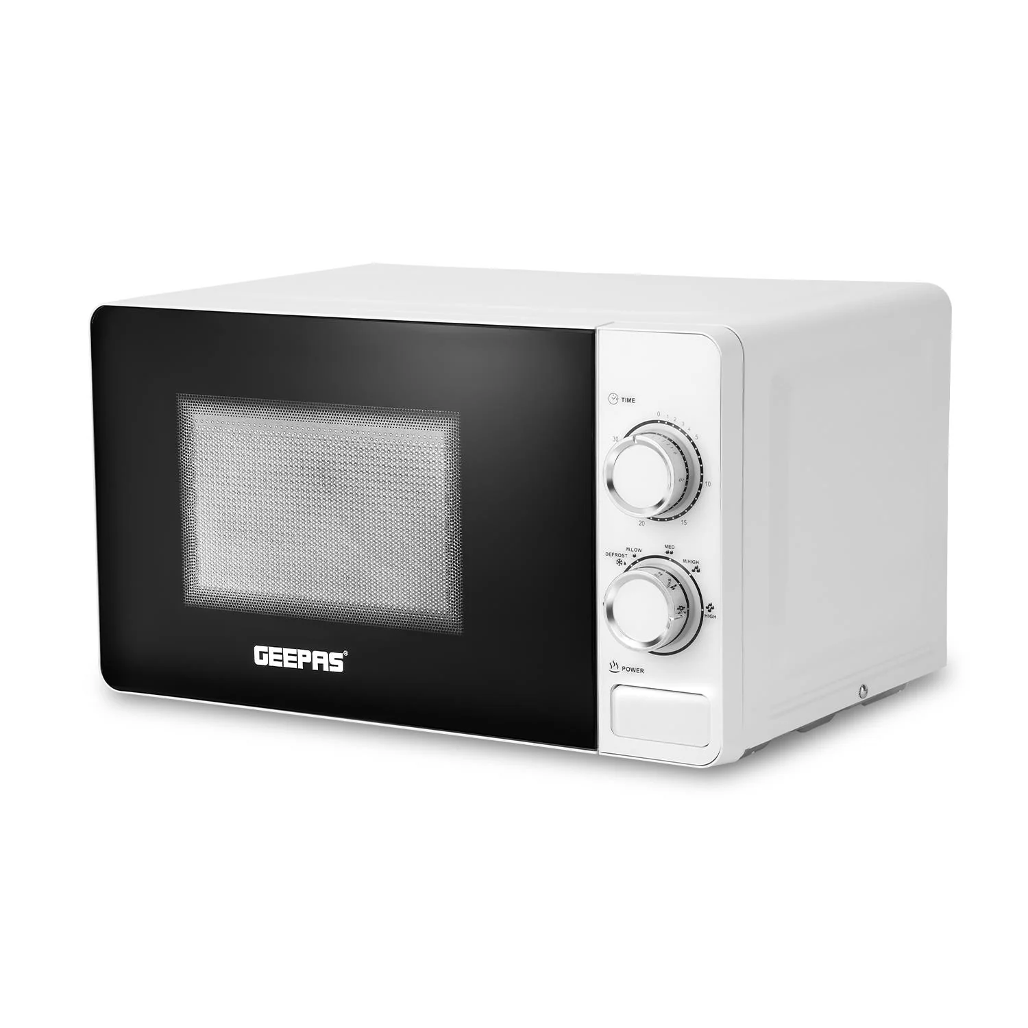 20L Manual Freestanding Microwave With Timer (White & Black) - Image 3