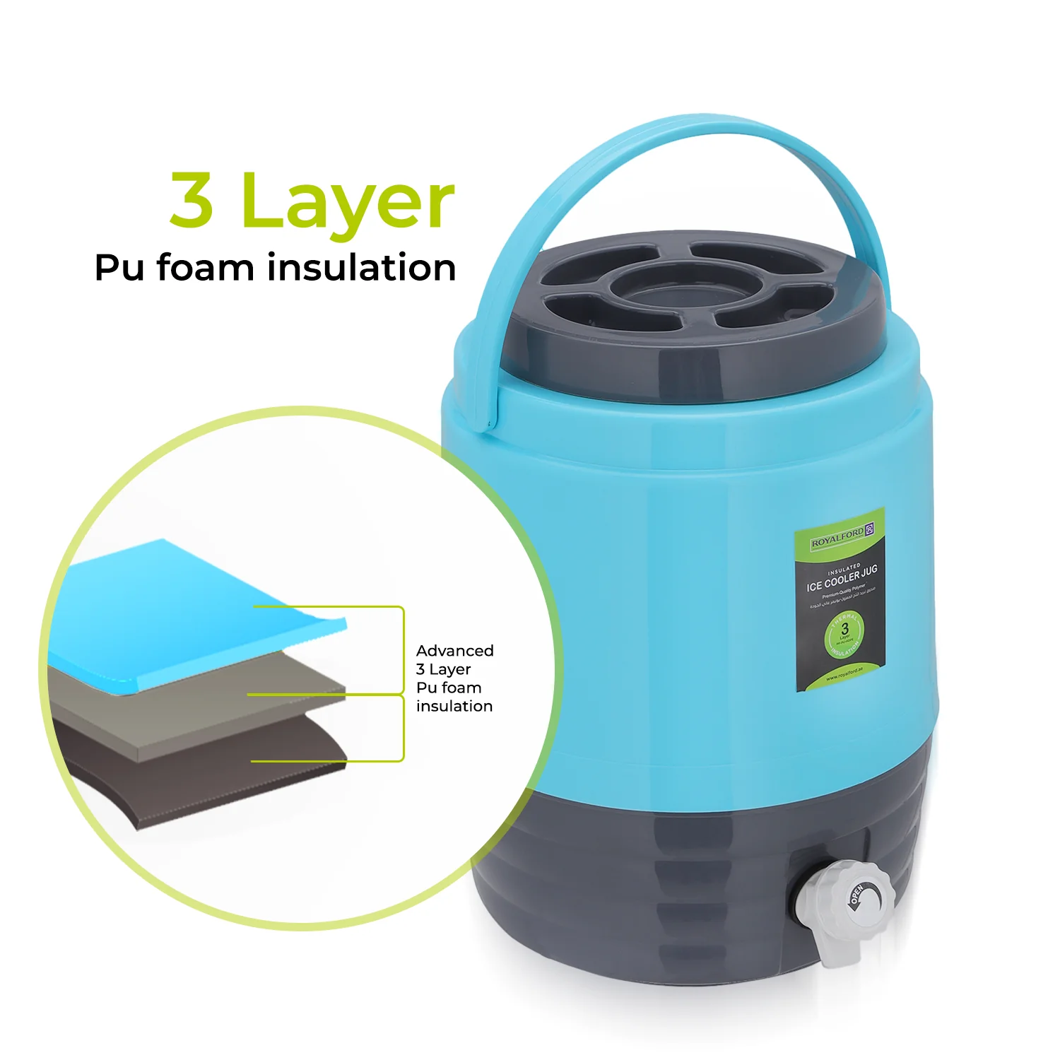 20L Reusable Insulated Water Cooler and Carrier - Image 3