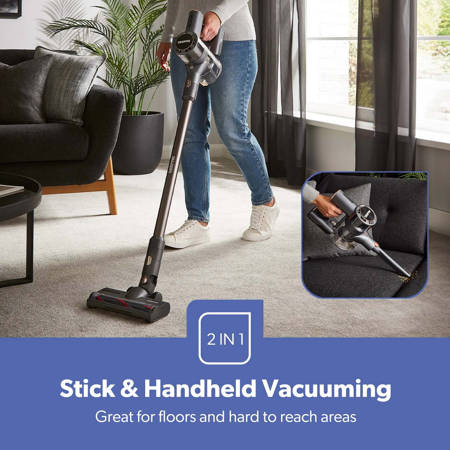 3-In-1 Cordless Smart Motorised Brush Stick Vacuum Cleaner - Image 3
