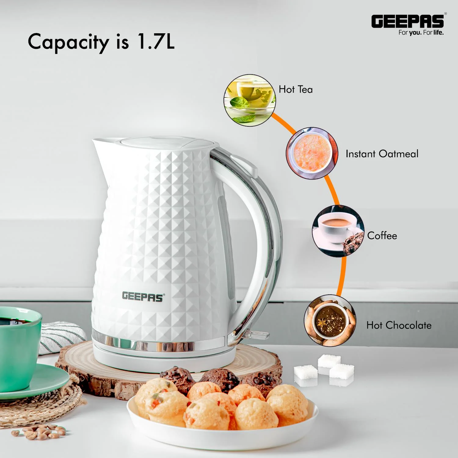 2200W Cordless Electric Jug Kettle with 1.7L Capacity - Image 6