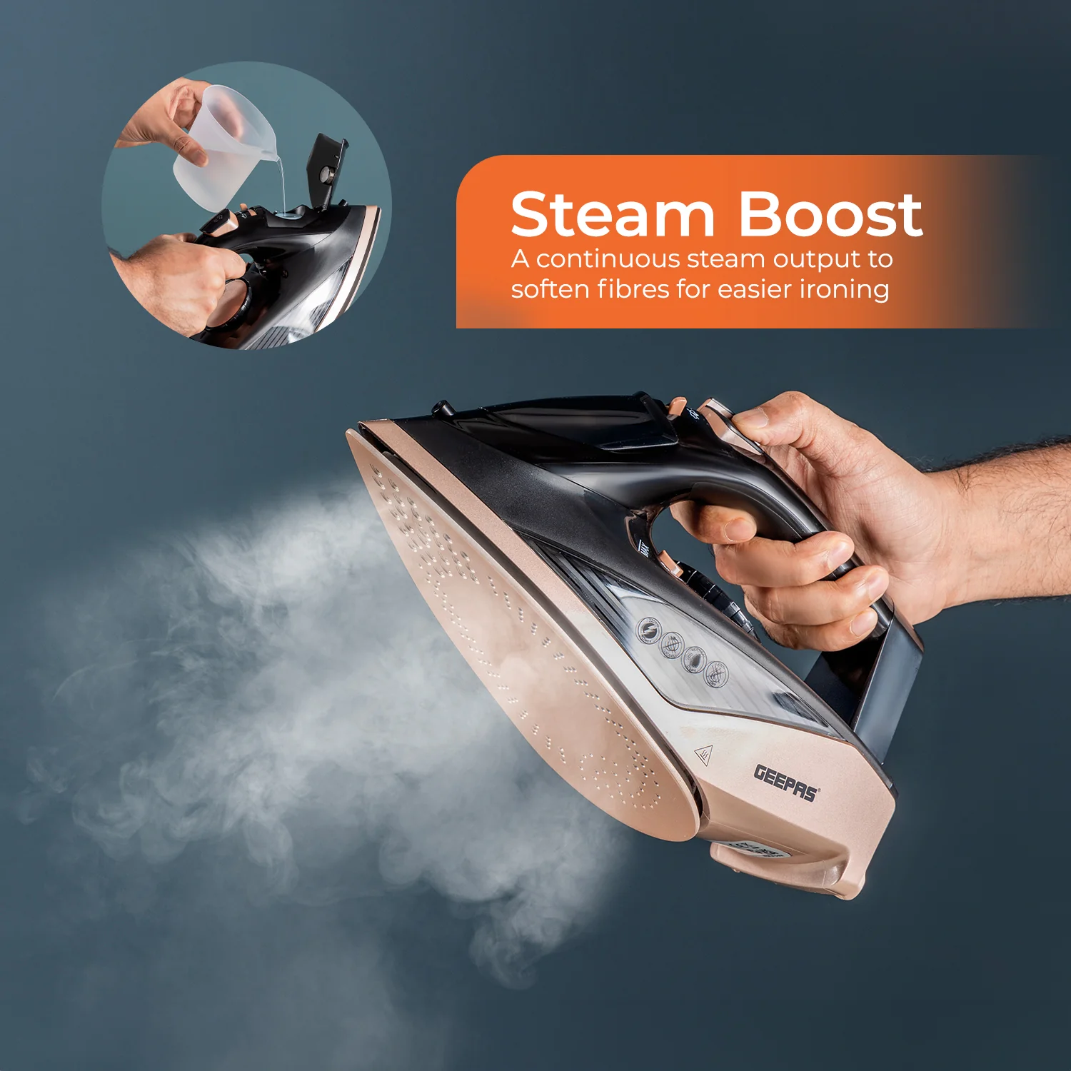 2200W Cordless Steam Iron With Ceramic Soleplate - Image 4