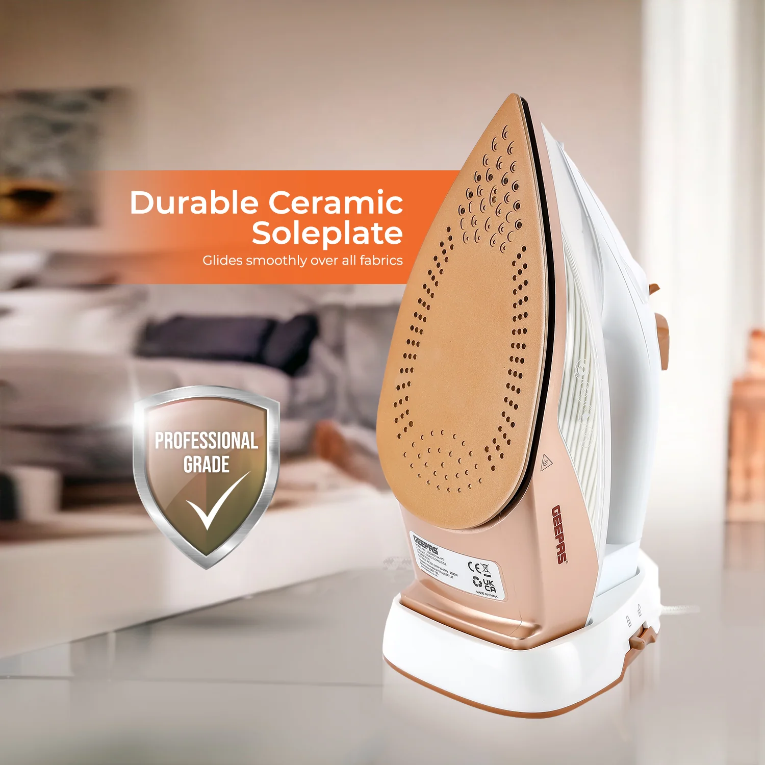 2200W Cordless Steam Iron With Ceramic Soleplate - Image 5